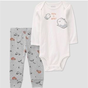 Halloween ghost outfit baby unisex boy girl 2 sizes 3 & 6 months 2 piece NWT NEW